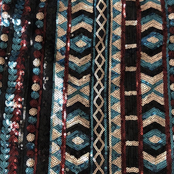 RUE21 COLORFUL SEQUINS BOHO PRINT TANK TOP/EUC - Picture 7 of 14